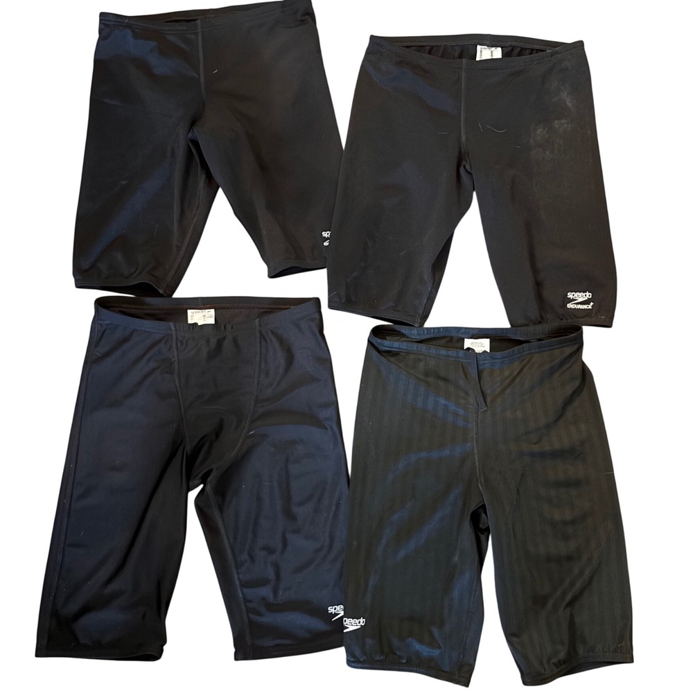 Speedo Swim Jammers Men 30 Black Excellent Endurance+ Training Bundle 4
